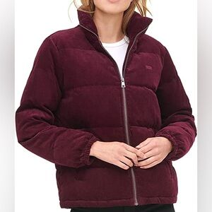 Women's Levi’s burgundy maroon corduroy puffer jacket